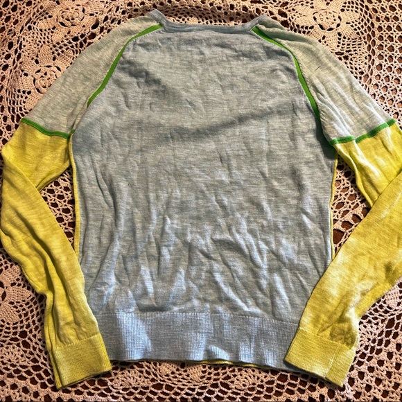 Crewcuts Light Weight Thin Sweater Lime Green and Light Blue Girls Size 12 - Picture 4 of 4